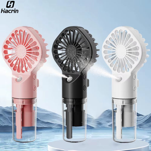 Stay Cool and Hydrated Anywhere with Our Portable USB Rechargeable Handheld Humidifier Fan