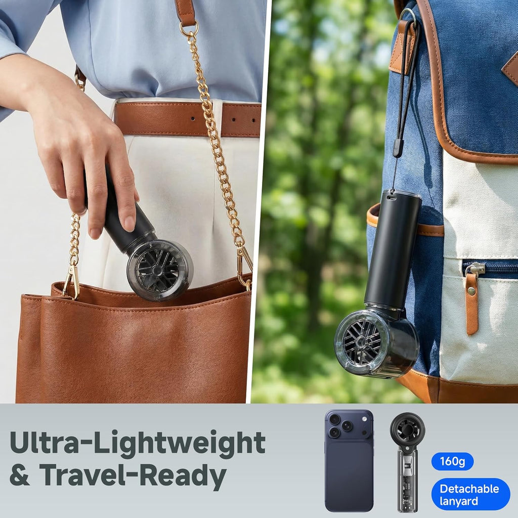 Handheld Mist Spray Fan with Toggle Button and LED Display | 1-100 Speed Settings, 3000mAh USB Rechargeable, 16000 RPM Turbo Mini Fan for Travel, Outdoor, Camping, Makeup, Home, and Office Use