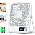 Portable Rechargeable Desk Fan – 5 Speeds, 180° Foldable & Quiet
