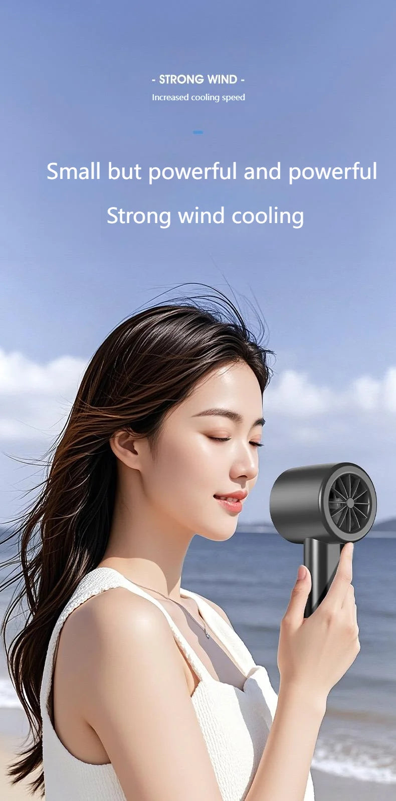 Portable Mini Handheld Fan with LED Display