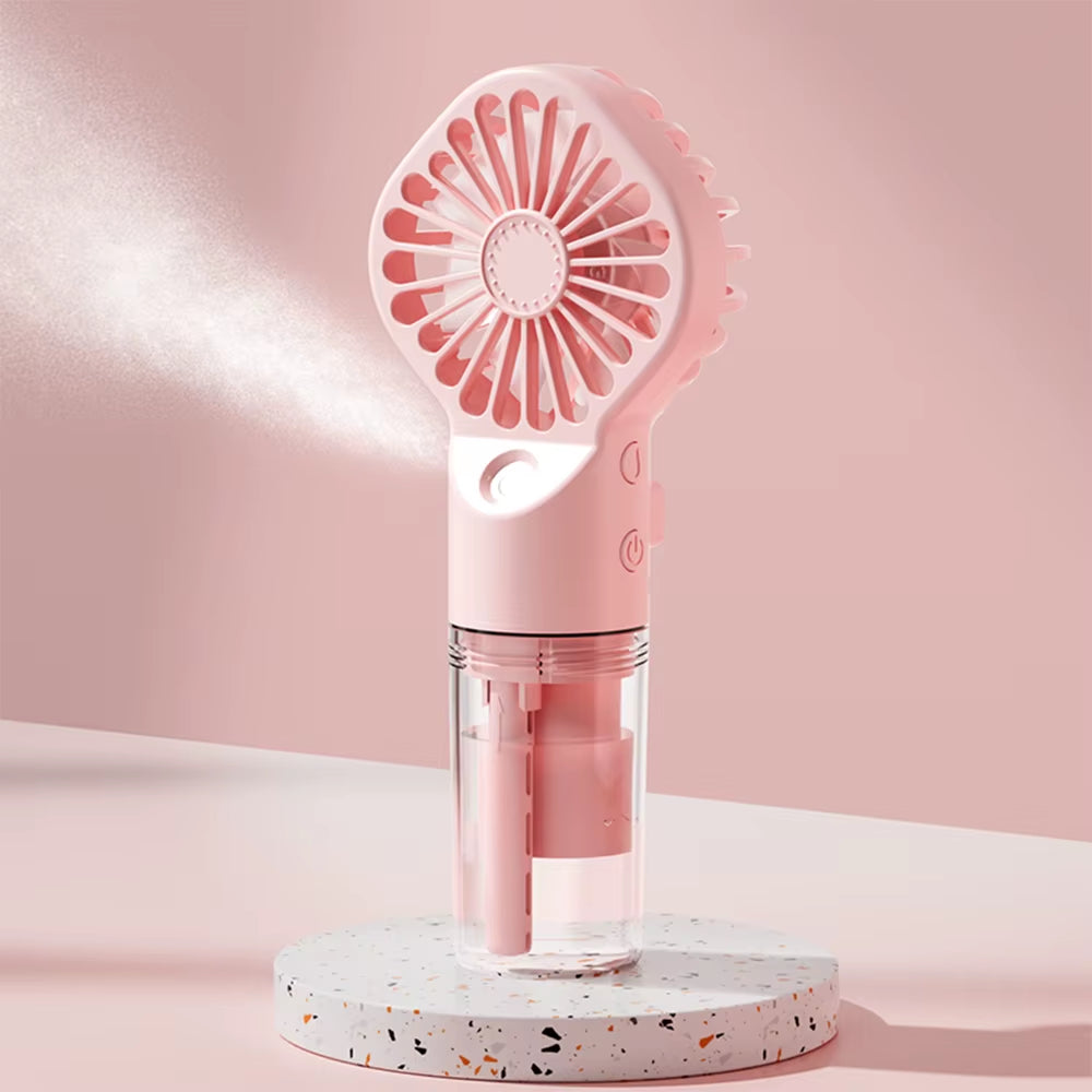 Stay Cool and Hydrated Anywhere with Our Portable USB Rechargeable Handheld Humidifier Fan