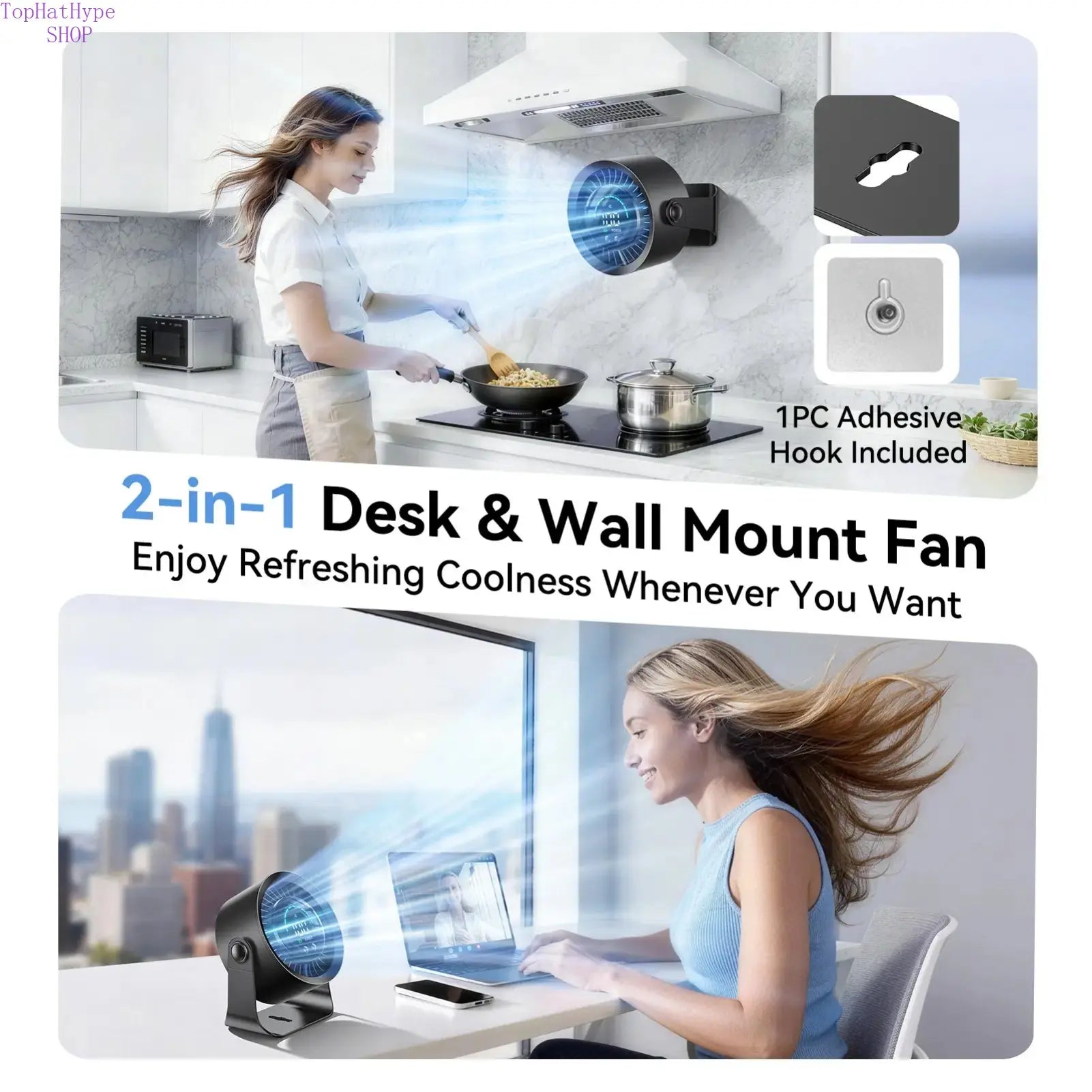 Stay Cool Anywhere: Versatile Rechargeable USB Desk Fan with 100 Speeds, 360° Rotation, and Wall-Mounted Convenience for Your Home or Office
